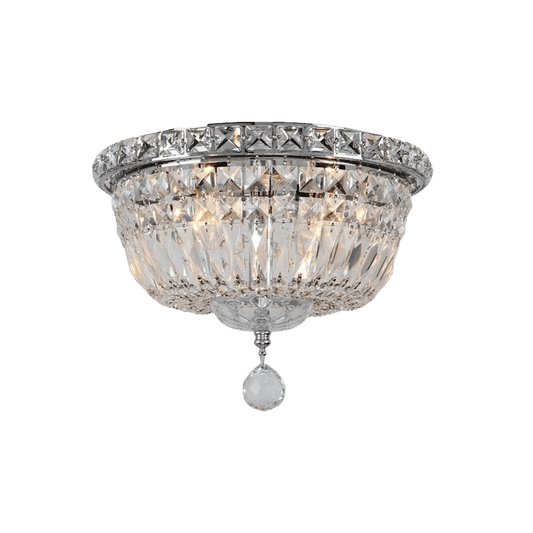 French Royalty Collection Flush Basket Chandelier in Chrome