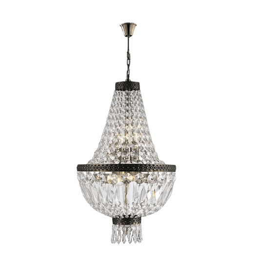 French Royalty Collection Basket Chandelier in Vintage Bronze